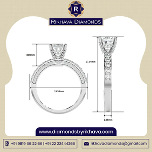 MEJOR MODA JWELERY Hermoso diseño Anillo solitario de diamante natural con pureza de metal de oro blanco de 10 quilates Diamantes Rikhava con el mejor precio y calidad de - Product Image 2