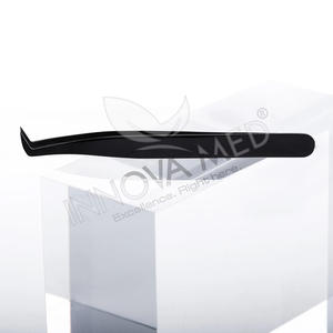 Pinzas profesionales de acero inoxidable de 90 grados para extensiones de pestañas 3D 6D Puntas de fibra Número de modelo Puntiagudo y tipo de volumen - Product Image 3