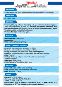 Clear acrylic <b>folder</b> <b>document</b> holder A5 office cubbyhole organizer - Product Image 6