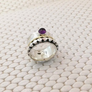 <b>925</b> <b>Silver</b> Trendy Two Tone Finger <b>Ring</b> for Women <b>925</b> <b>Silver</b> Jewelry Amethyst Round <b>Ring</b> Fashion Jewelry Cab <b>Sterling</b> <b>Silver</b> <b>Ring</b> - Product Image 5