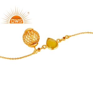 หินโมราสีเหลืองและสีขาวบุษราคัมสร้อยข้อมือเครื่องประดับผู้ผลิตลูก18พันชุบทองเงินสเตอร์ลิงผู้ค้าส่ง - Product Image 3