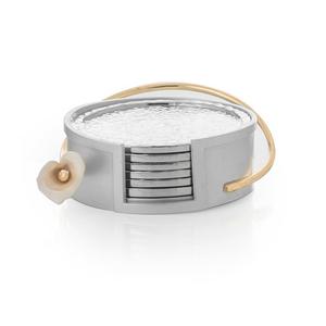 Juego de Posavasos de Diseño Moderno en Color Plateado, Posavasos Redondos de Aluminio Martillado para Vasos, Más Vendidos - Product Image 5