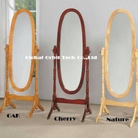 Full Length Swivel Adjustable Oval Wood Traditional Bedroom Wedding New Year Bathroom GlobalOrbit Floor Dressing Standing Mirror