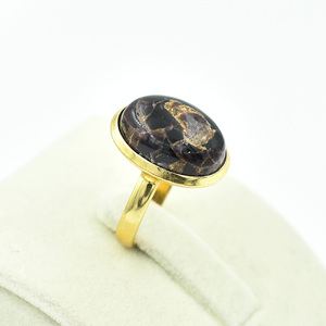 แฮนด์เมดธรรมชาติ3A + สีดำเชลล์อัญมณี925แหวนเงินรูปไข่ออกแบบเครื่องประดับสำหรับซัพพลายเออร์ขายส่ง - Product Image 3