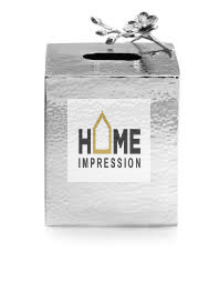 Nouvel arrivage Vaisselle de luxe Porte-boîtes à mouchoirs en métal Porte-mouchoirs en métal Feuille Designer Orchidée Porte-mouchoirs en métal pour meilleure vente - Product Image 4