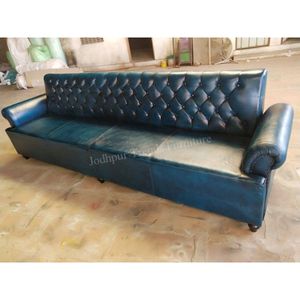 Juego de sofá Chesterfield con botones modernos de cuero genuino para Hotel, restaurante, diseño clásico, muebles de sala de estar, uso Popular - Product Image 5