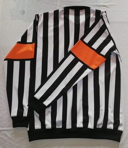 Men's High Quality Official Hockey <b>Referee</b> Jersey Black & White Stripe Zipper Collared Shirt <b>Top</b> Style Sublimation Printing Logo - Product Image 6