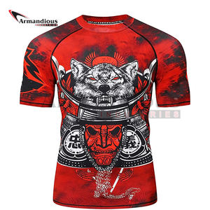 3D พิมพ์ที่กำหนดเองแขนสั้นผู้ชายที่มีสีสัน Mma ยามผื่นสำหรับผู้ชาย - Product Image 6