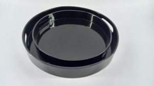 Premium Quality <b>Black</b> Acacia Wood Serving <b>Tray</b> with Handle – Rectangular Wooden Platter for Fruit, Food & Home Dining Tabletop - Product Image 6