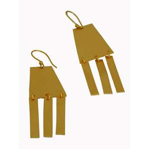 Boucles d'oreilles en laiton pour filles et femmes, tendance, vente en gros, fait à la main, finition mate plaquée or, poids léger - Product Image 1