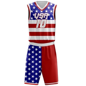 Maillot de basketball personnalisé par sublimation pour équipe, blanc, rouge, bleu, col en V, sans manches, anti-humidité, 100 % polyester, logo frontal, adulte - Product Image 5