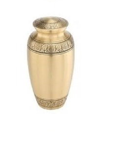 Urns สำหรับขี้เถ้าสูงเกรดมนุษย์ทองเหลืองสีดำและ Golden ใน; 34648 10นิ้ว Modern Plain,พิมพ์ผู้ใหญ่รอบอินเดีย SAMOVAR ส่งออก - Product Image 1
