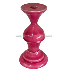 Metalen Kleine Roze Kaars Stand Hot Selling Kaarshouder Home Decor Tuin Gebruik Ijzer Kaars Pijler Tafel Top