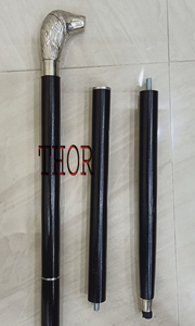 Bastón de Senderismo Náutico con Mango de Animales, Bastón de Madera de Color Negro, Bastón de 37 Pulgadas para Caminar, Regalo - Product Image 2