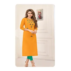 Seda pura y estilo atractivo proveedor de Kurti largo