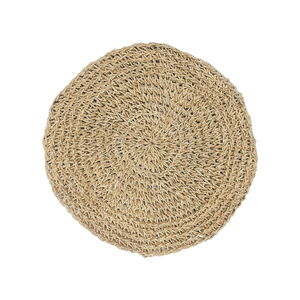 Handcrafted Beige <b>Seagrass</b> Woven <b>Placemats</b> Rustic Elegant Home Decor with Fringe Mats & Pads - Product Image 4