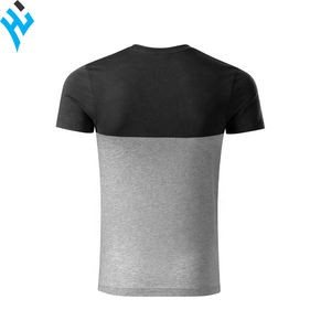 Nouvelle Arrivée Haute Offre Spéciale Qualité Hommes Lâche D'été T CHEMISES Deux Bloc de Couleur de Causalité Style Blanc 100% coton Ras Du Cou T-shirt - Product Image 4
