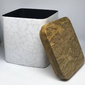 Vela Rectangular de hierro y Metal con tapa de madera, impreso para Mkaing bote de vela de resina, alta calidad, nuevo diseño - Product Image 3