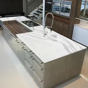 Encimera de baño de estilo moderno, encimera de piedra Artificial con superficie pulida para cocina y trabajo