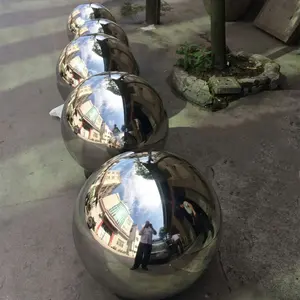 304 personalizar grande escultura de metal bola oca de aço inoxidável