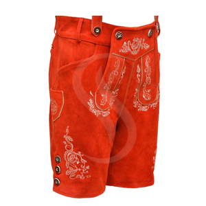 Lederhosen allemands et autrichiens respirants, écologiques, brodés, en cuir bavarois, avec logo personnalisé pour hommes - Product Image 4