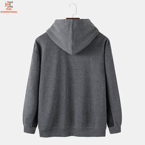 Vente en gros de sweats à capuche et sweat-shirts pour hommes en molleton épais, coupe oversize, avec impression en relief, 100% coton, teint uni, pour l'hiver - Product Image 2