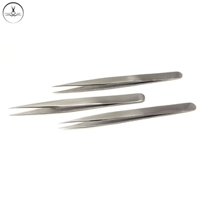 Pinzas para pestañas con acabado de espejo de acero inoxidable plateado, aplicador de extensión de pestañas, pinzas, herramientas de maquillaje de ojos, Punta puntiaguda al por mayor - Product Image 6