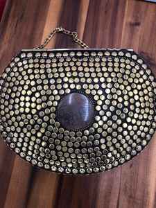Recién llegado, bolso de mano de mosaico de latón para niñas y mujeres personalizable IN;34648 Stone From India, bolsos de noche con Metal personalizado - Product Image 4