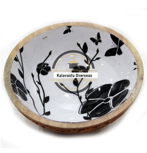 Bol en bois intérieur imprimé en émail à usage de cuisine pour boîtes d'artisanat en bois enseignes murales - Product Image 3