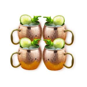 Juego de cuatro tazas para beber jugo de forma redonda en taza de agua de color cobre de acero inoxidable para uso en fiestas de bodas - Product Image 4