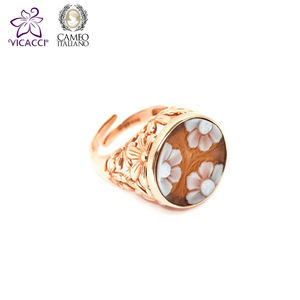 Offre Spéciale 925 Sterling Silver Elegant Handcrafted Cameo Daisy Flower Rings Made in Italy A202 Cameo 18mm - Product Image 1