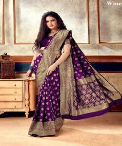 Sari en soie Banarasi, vêtement - Product Image 3