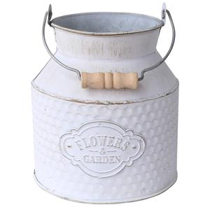 Florero galvanizado personalizado en forma de lata, soporte de flores decorativo Vintage hecho a mano, jarrón galvanizado redondo de alta calidad - Product Image 4