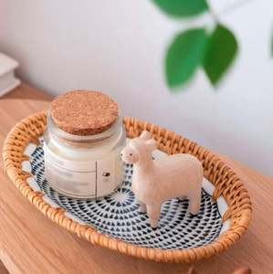 Lot de 2 plateaux de service en rotin brun Design rond Parfait pour le thé, le café et le dessert dans la cuisine de la maison - Product Image 6