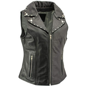 Chaleco de cuero auténtico con estampado personalizado para hombre y mujer, chaleco con bordado para montar en motocross, motocicleta y carreras, con protección - Product Image 4