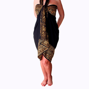 ชุดว่ายน้ำผ้าโสร่งสำหรับผู้หญิง,ชุดว่ายน้ำชายหาดสีพื้นขายส่งโลโก้ที่กำหนดเองสีสันอินโดนีเซีย - Product Image 4