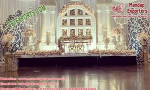 Boda Real Palacio Blanco Escenario Decoración Nueva Última Boda Escenario Decoración Elegante Escenario Blanco DecorationUSA - Product Image 2