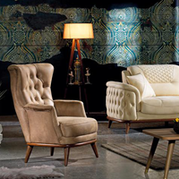 Ensemble de canapés Chesterfield élégants et modernes en tissu, sans taxes, avec cadre en bois massif capitonné, pour salon, appartement, école, entrepôt