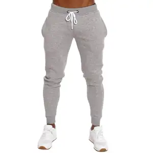 OEM Custom Logo Polyester fleece Trousers Gym Sweatpants Joggers for men's with Elastic waist band