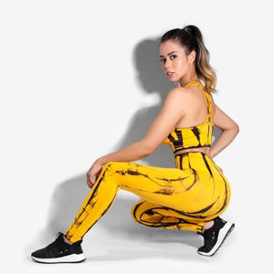 GAF Vêtements de fitness Yoga Gym Leggings taille haute Summer Yoga Set 3 Piece Sports Sets Seamless Gym Clothing For Women Workout - Product Image 4
