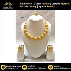 African <b>Jewellery</b> Bridal Design Necklace <b>Set</b> Gold Plated <b>Women</b> - Product Image 4