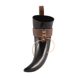 Corne à boire de whisky avec support de corne Corne à boire de Viking véritable meilleure qualité sculptée par Axiom Home Agate Accents - Product Image 6