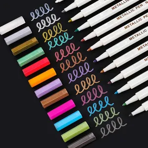 10 ألوان مجموعة معدنية أقلام خطاط (ماركر) معدنية ملونة أقلام جل أقلام قلم طلاء