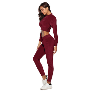 Vente Flash : Ensemble de Survêtement Femme en Velours Personnalisé – Haut à Capuche Zippé Sexy et Pantalon Taille Haute – Tenue Jogging Deux Pièces pour Femme - Product Image 2