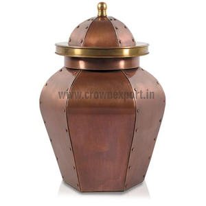 Urna de cremación de cobre con forma de ataúd grande, recuerdo de cenizas humanos y urna de Mascota, servicio funerario con acabado antiguo al mejor precio del mercado - Product Image 2