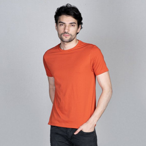 T-shirt Homme à Motif Solide 100% Tissu Tricoté en Coton Biologique Certifié GOTS Service OEM Disponible - Product Image 1