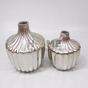 <b>Table</b> Centerpiece Metal Decorative Flower Luxury Vases Silver Color Hammered Design <b>Balcony</b> and Living Room Decor Vase and Pots - Product Image 3