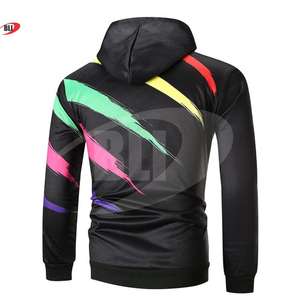 เสื้อฮู้ดผู้ชายผ้าโพลีเอสเตอร์100% มีฮู้ดพิมพ์ซับลิเมชันสำหรับกีฬาฤดูหนาวออกแบบโลโก้ได้ตามต้องการ - Product Image 4