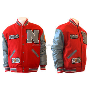 Veste d'Hiver Vintage Personnalisable Grande Taille Décontractée Bomber Vol Baseball Design Varsity Letterman Mouton Peau de Vache Polyester - Product Image 6