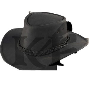 Top Quality Genuine Cow Leather <b>Hat</b> Black Color <b>Hat</b> USA - Product Image 1